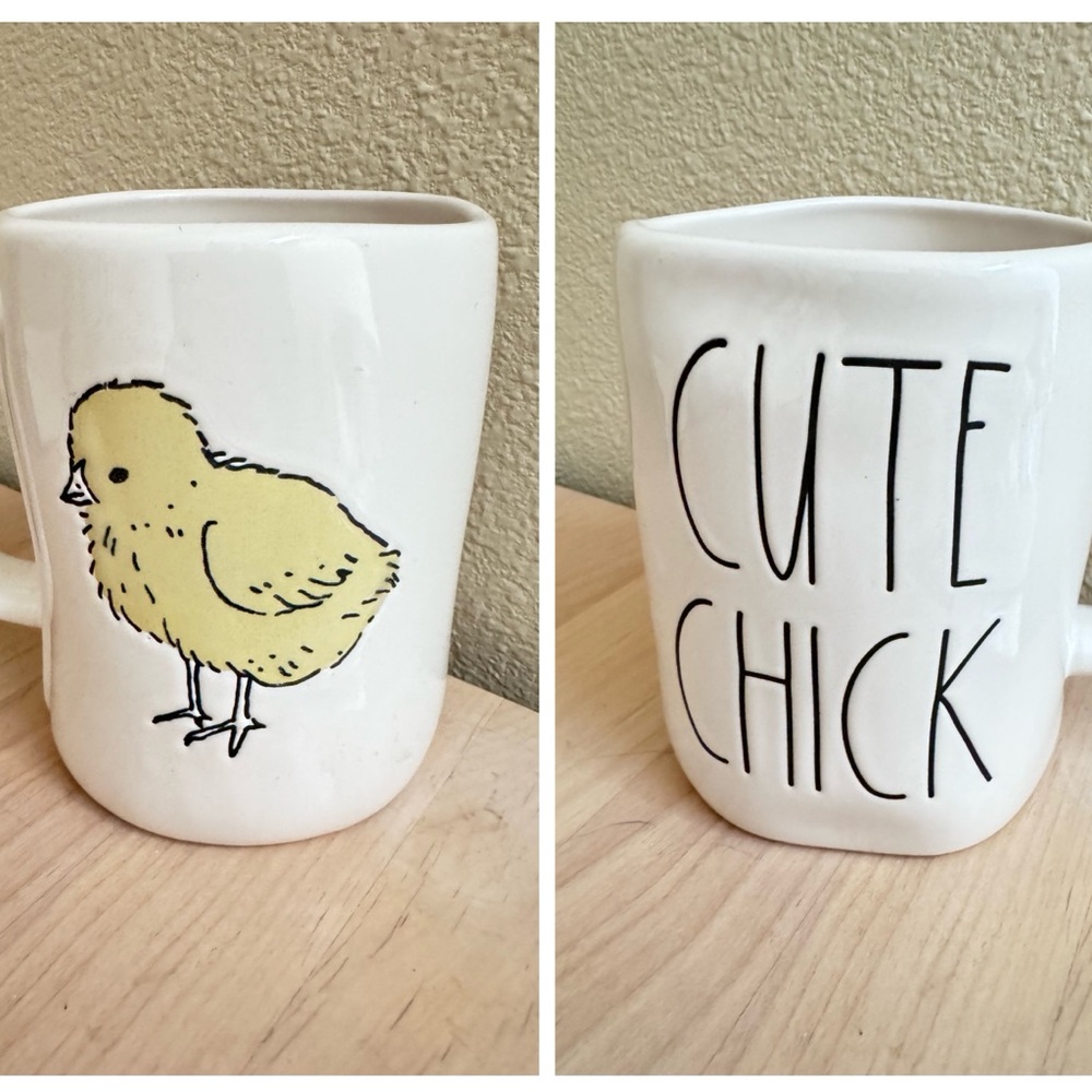 CUTE CHICK RAE DUNN MUG double sided front and back check Easter, baby